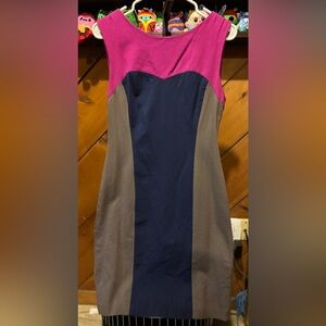 Suzi Chin for Maggy Boutique Pink and Navy Dress